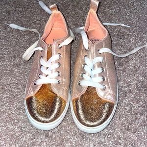 Sole Mates Rose Gold Canvas Sneakers Fashion Athleisure Metallic Dressy Casual 💖